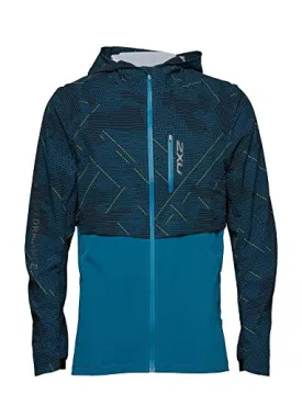 2XU Men's GHST Woven 2 in 1 Jacket , Linear Camo Large / Corsair, S