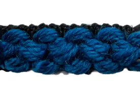 5/8" Teal Blue & Raven's Wing Braided Trim (Made in Austria)