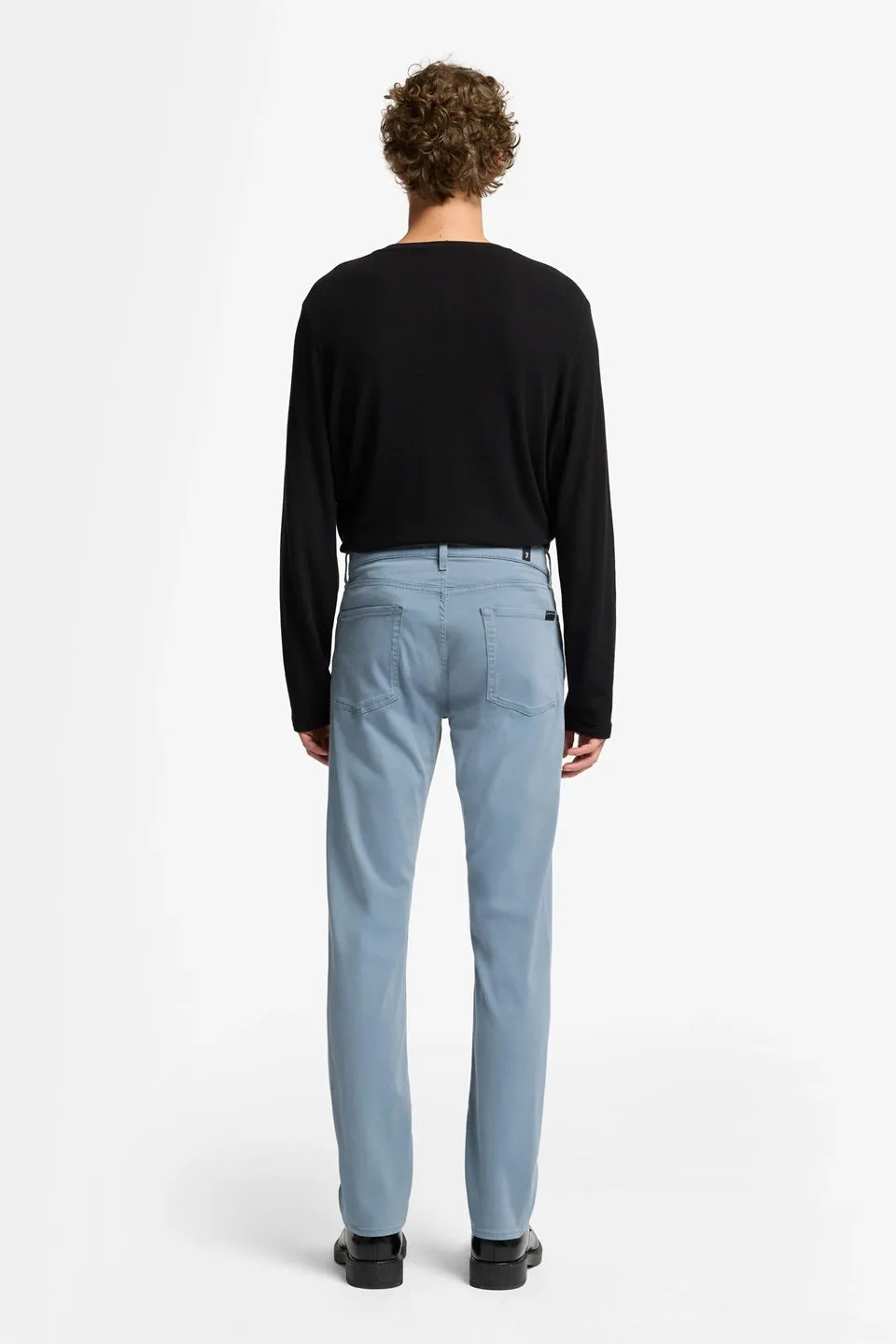 7 FOR ALL MANKIND - SLIMMY Luxe Performance Plus Stretch-Sateen Jeans in Sleepy Blue 7T511V60-LEE