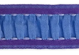 7/8" Ruched Antique Blue & Violet Trim (Made in France)