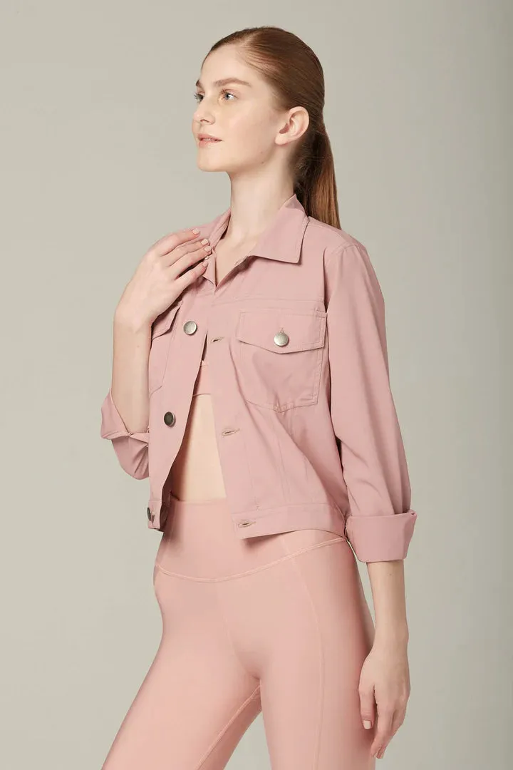 925 Fit Women's Jean in a Bottle Button Down Jacket - Petal Pink