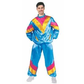 Adults Blue 80s Man Costume - L/XL