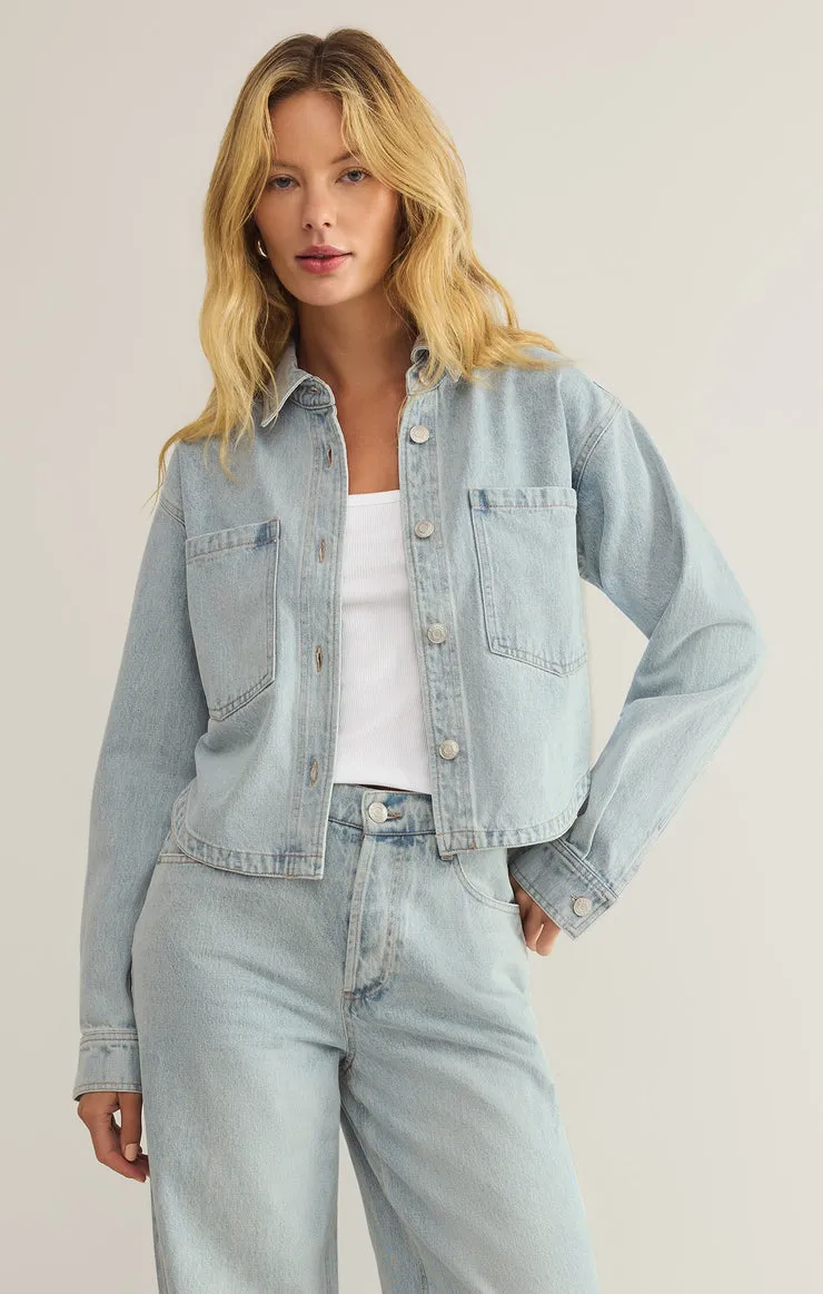 all day denim cropped jacket