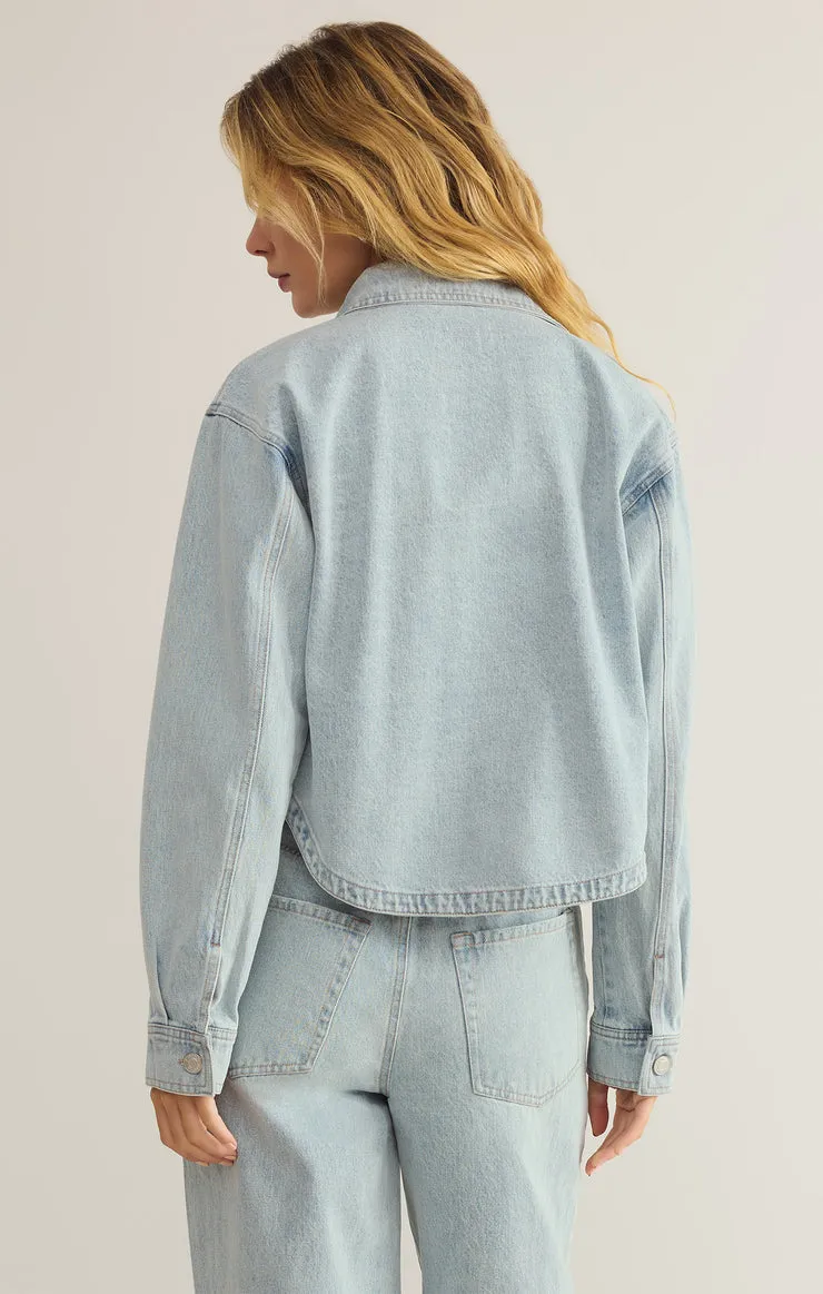 all day denim cropped jacket