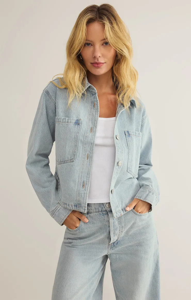 all day denim cropped jacket