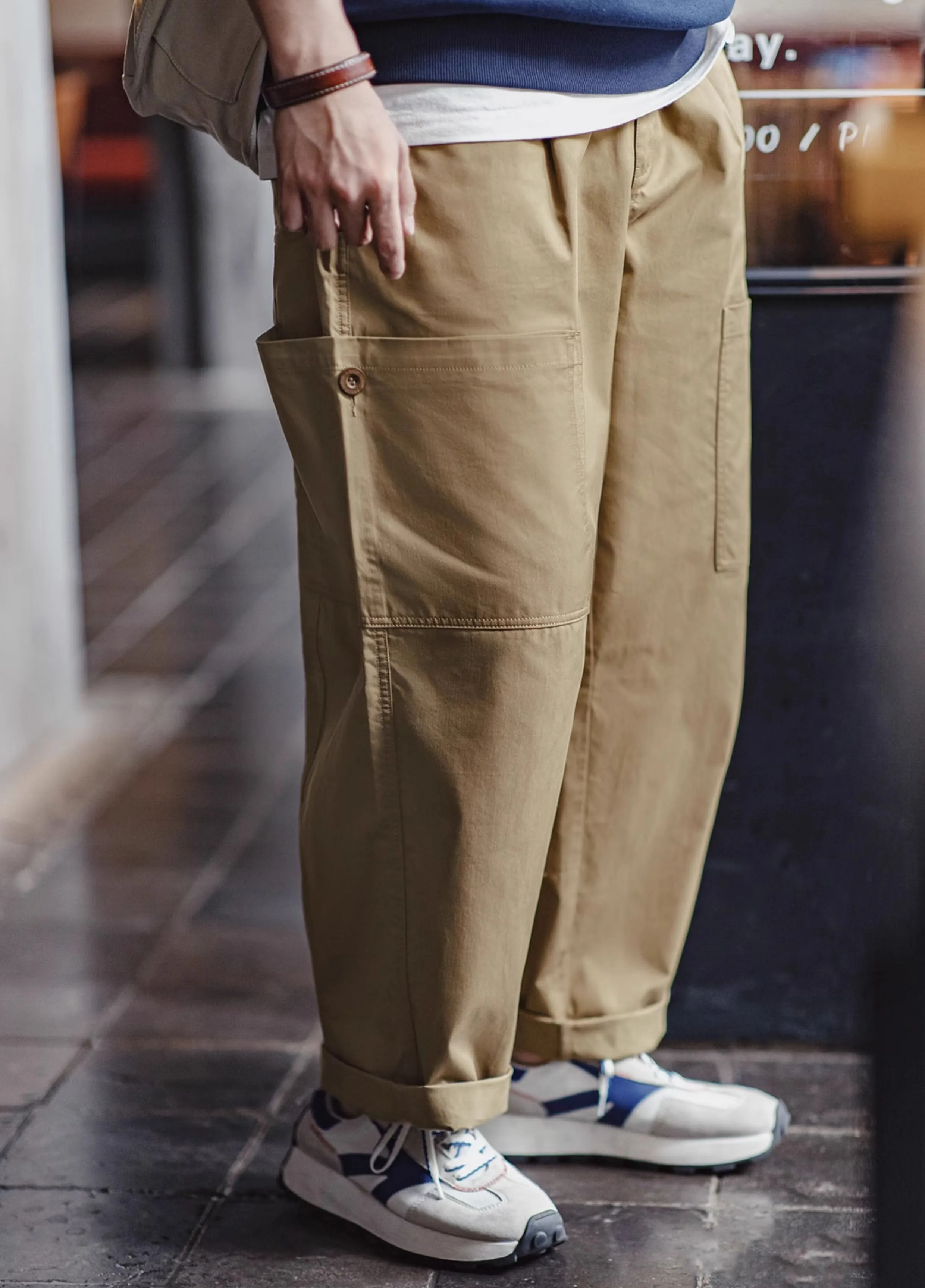 American Multi-Pocket Silhouette Straight Tapered Men's Trousers