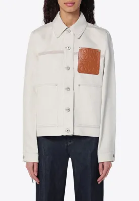 Anagram Patch Linen-Blend Jacket