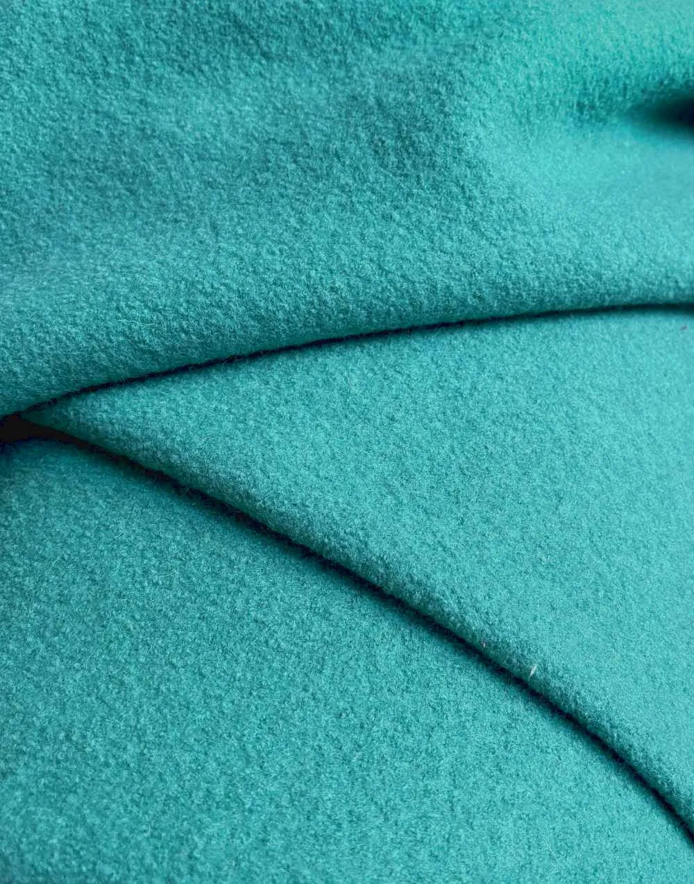 Aqua Green 100% Boiled Wool Fabric