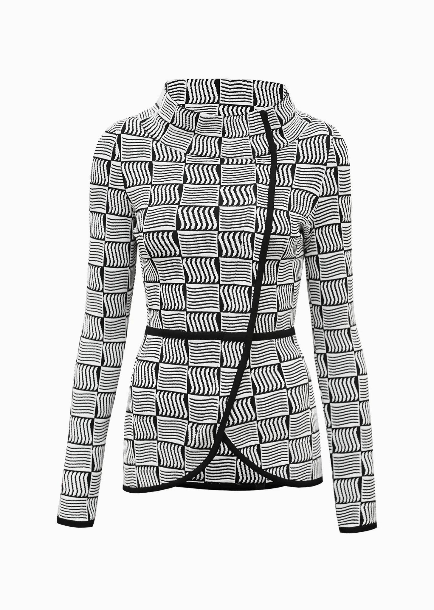 Arnaude - Jackie O Style, White and Black Lightweight Jacket