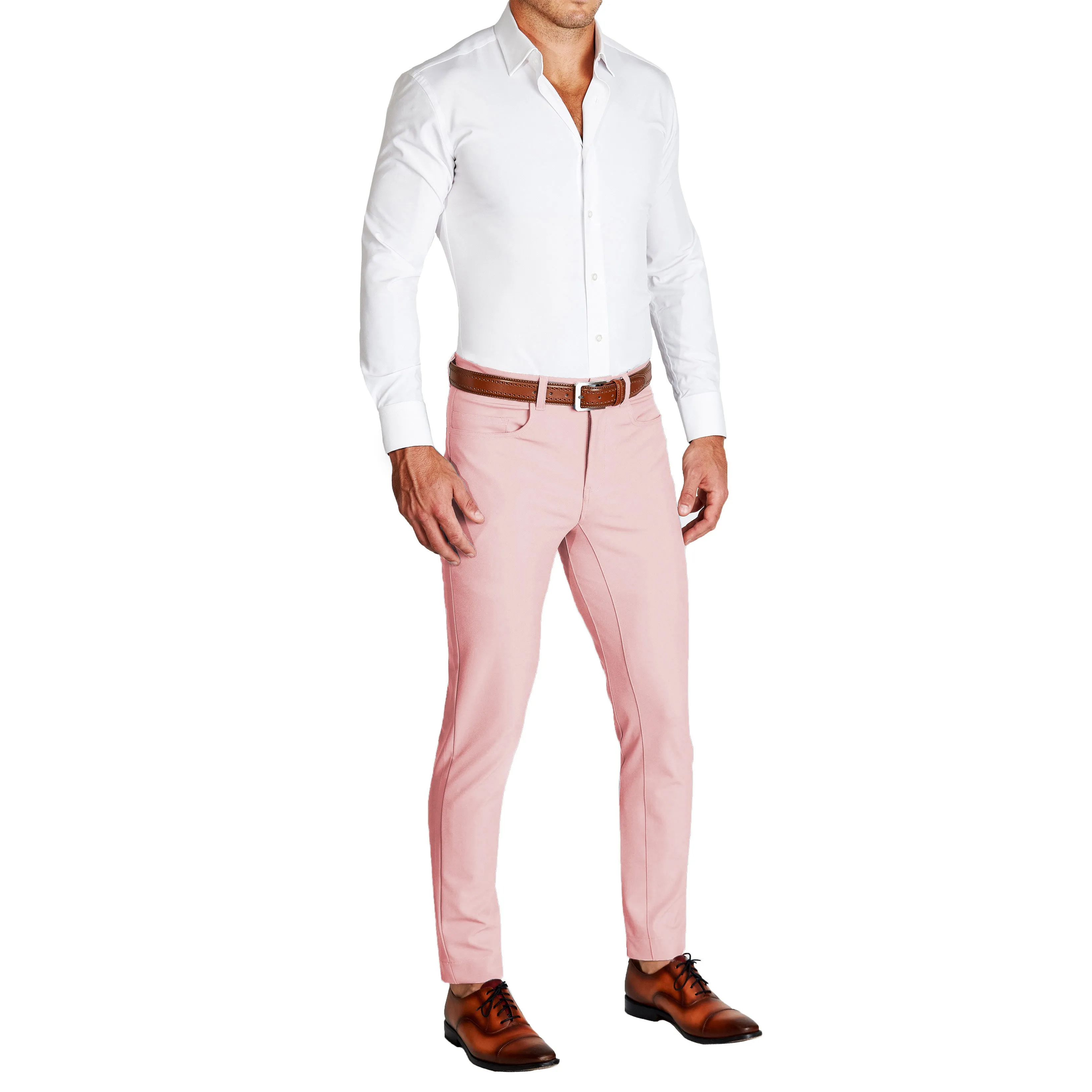 Athletic Fit Stretch Tech Chino - Coral Pink