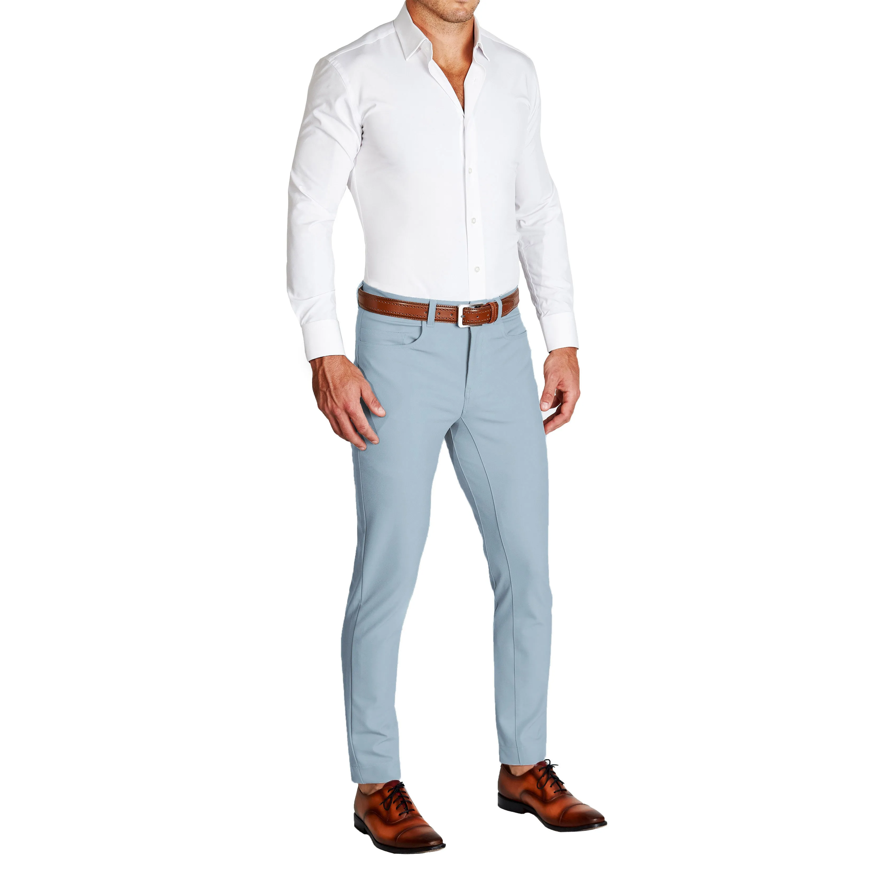 Athletic Fit Stretch Tech Chino - Light Blue