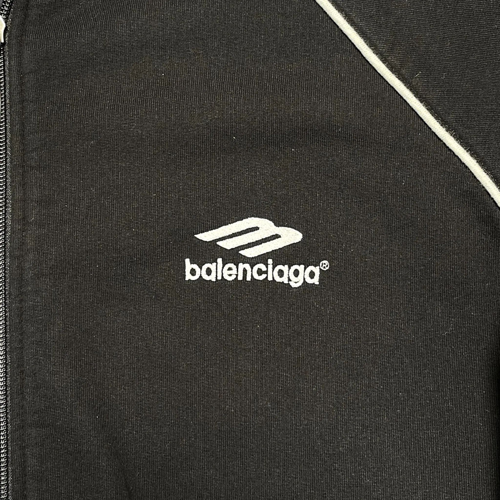 Balenciaga Logo Zip Up Track Jacket Black Pre-Owned