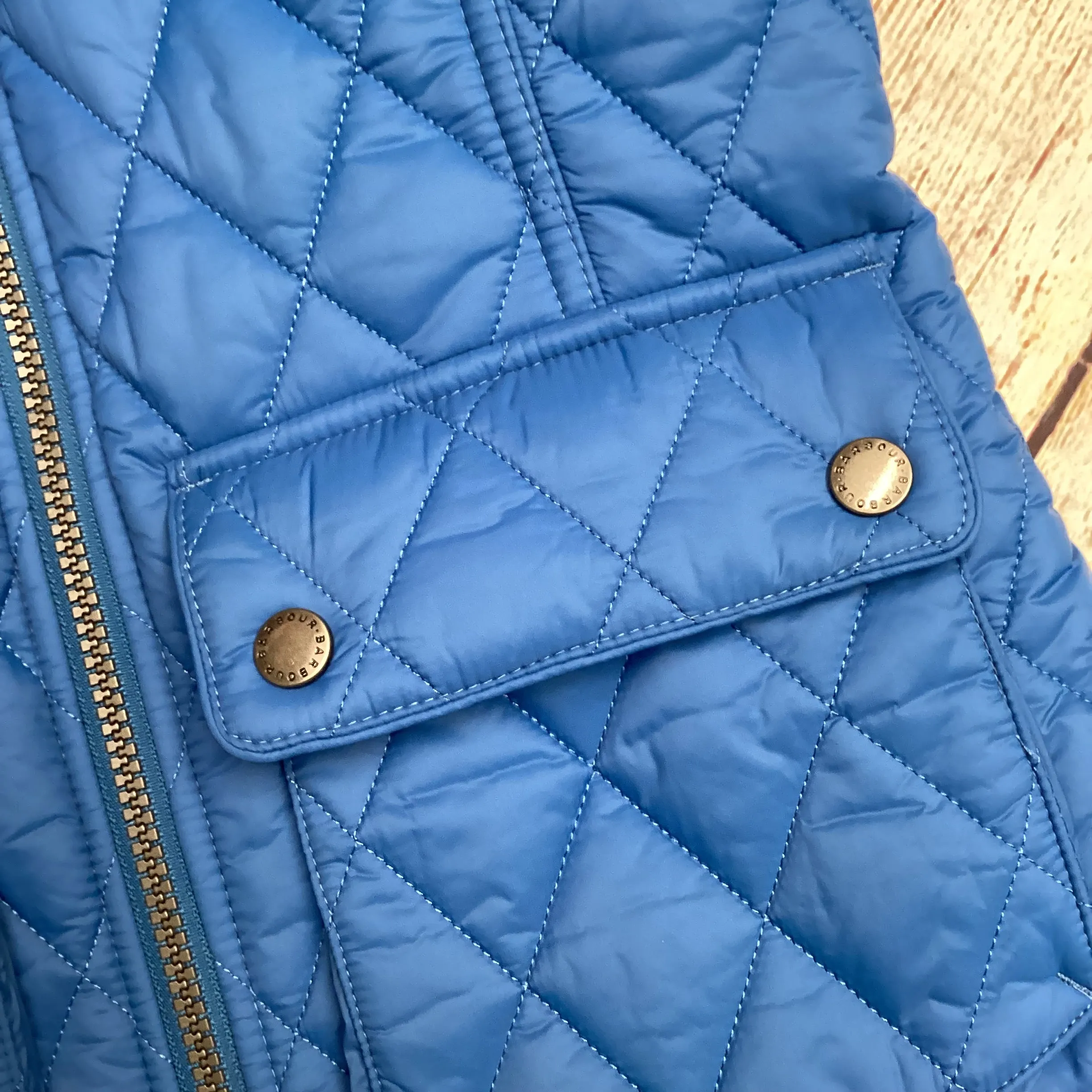 Barbour Blue Dolostone Quilted Jacket Size 8