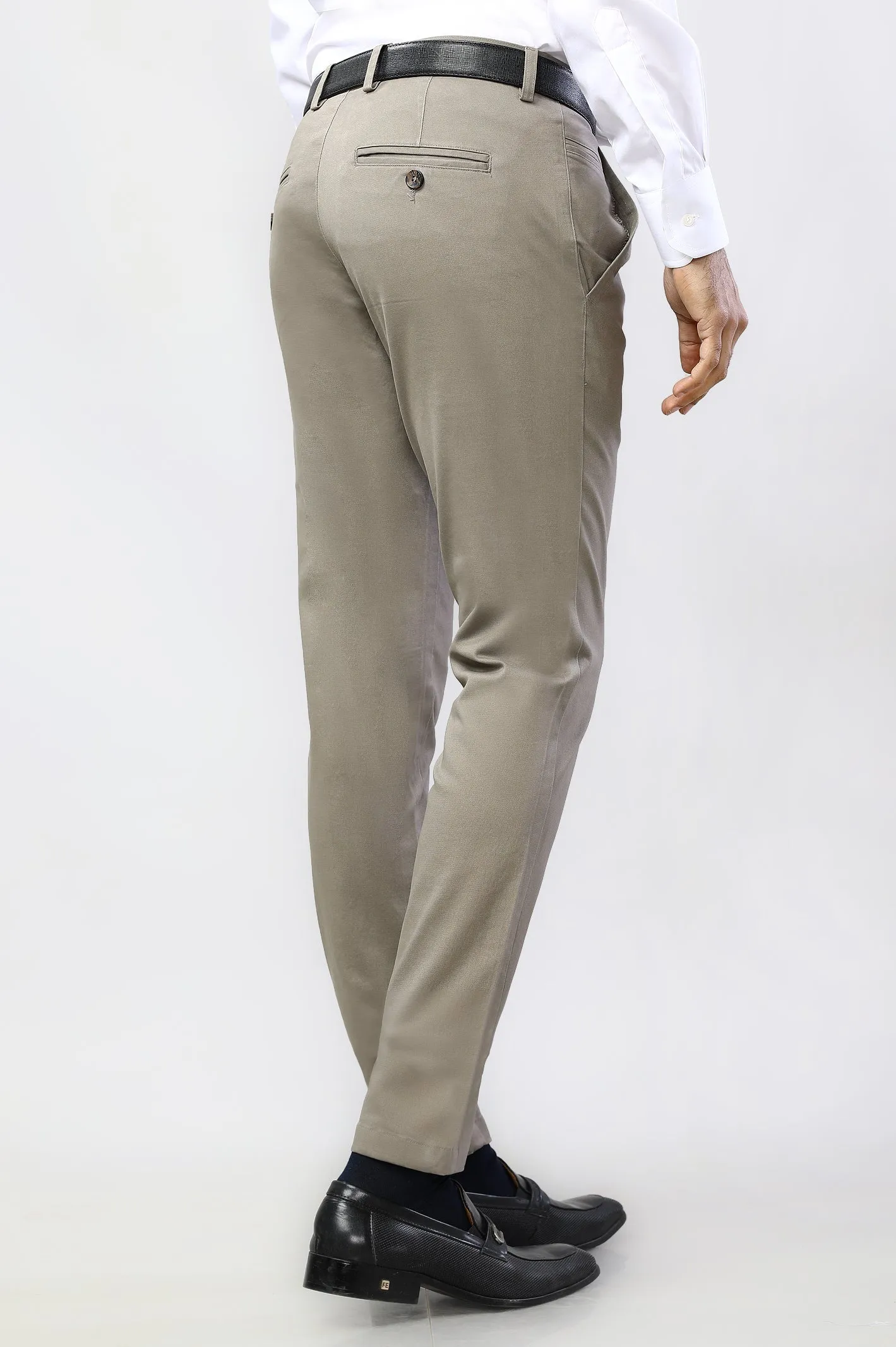 Beige Smart Fit Cotton Chino