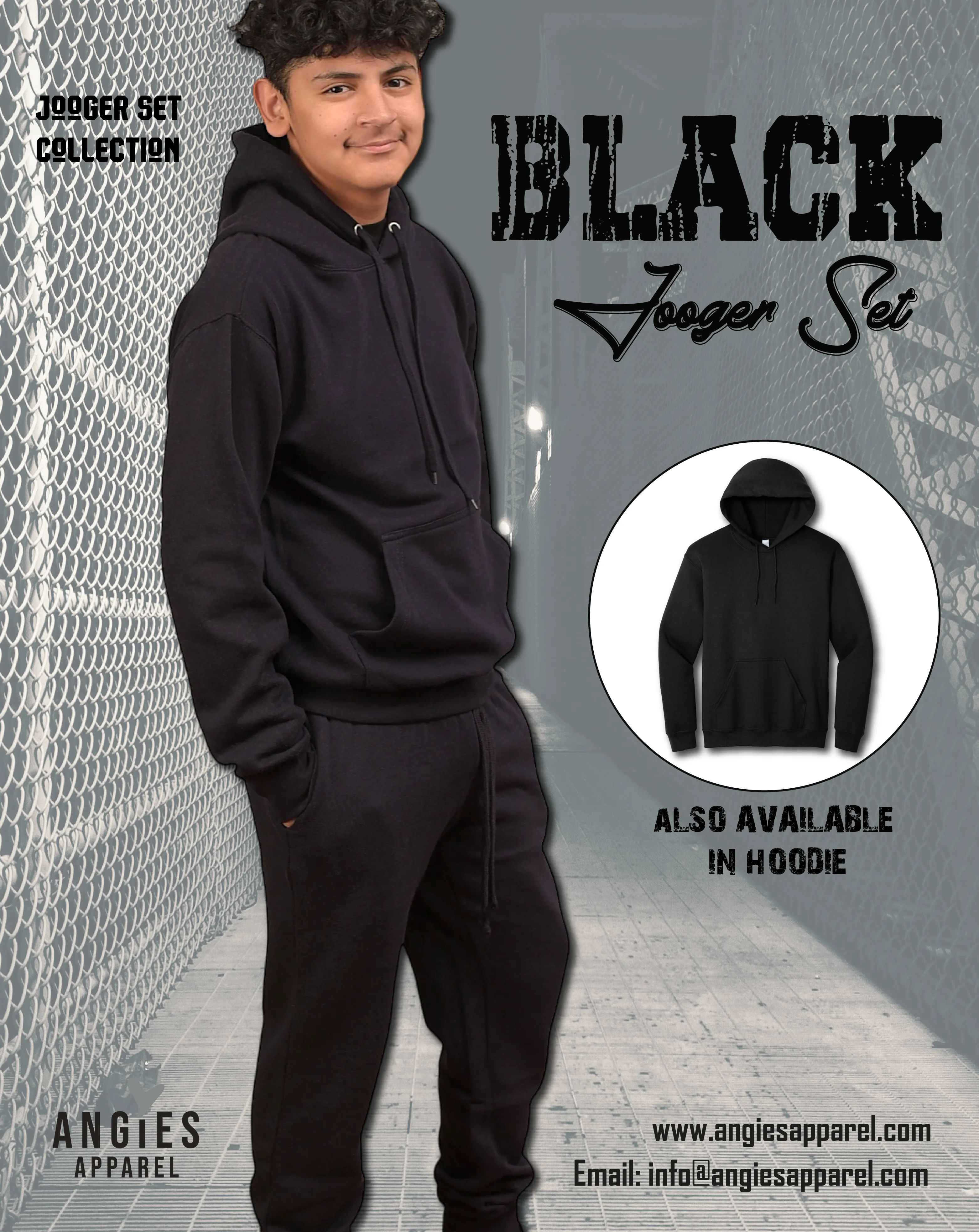 Black Adult Pull Over Sweat Suit