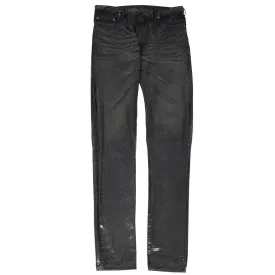 Black Gray Waxed Cracked Hedi Luster Denim