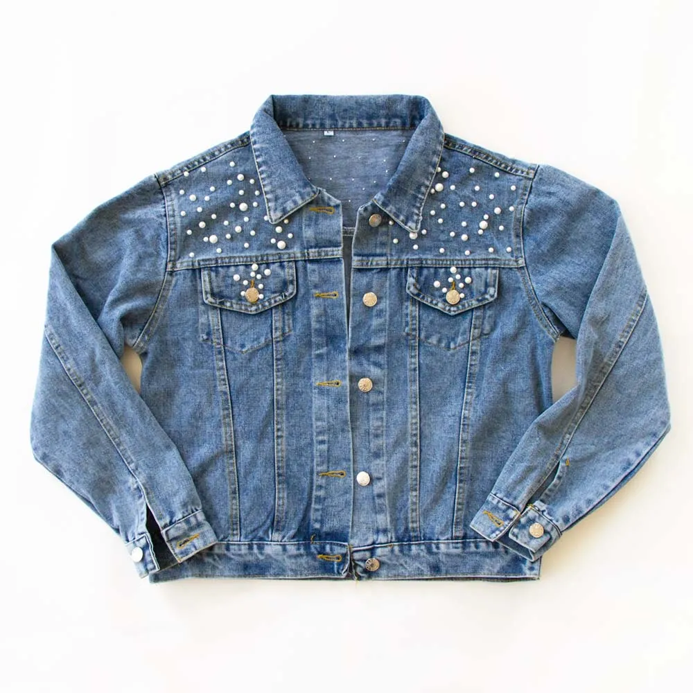 (Blue Pearl) Bride Patch Denim Jacket