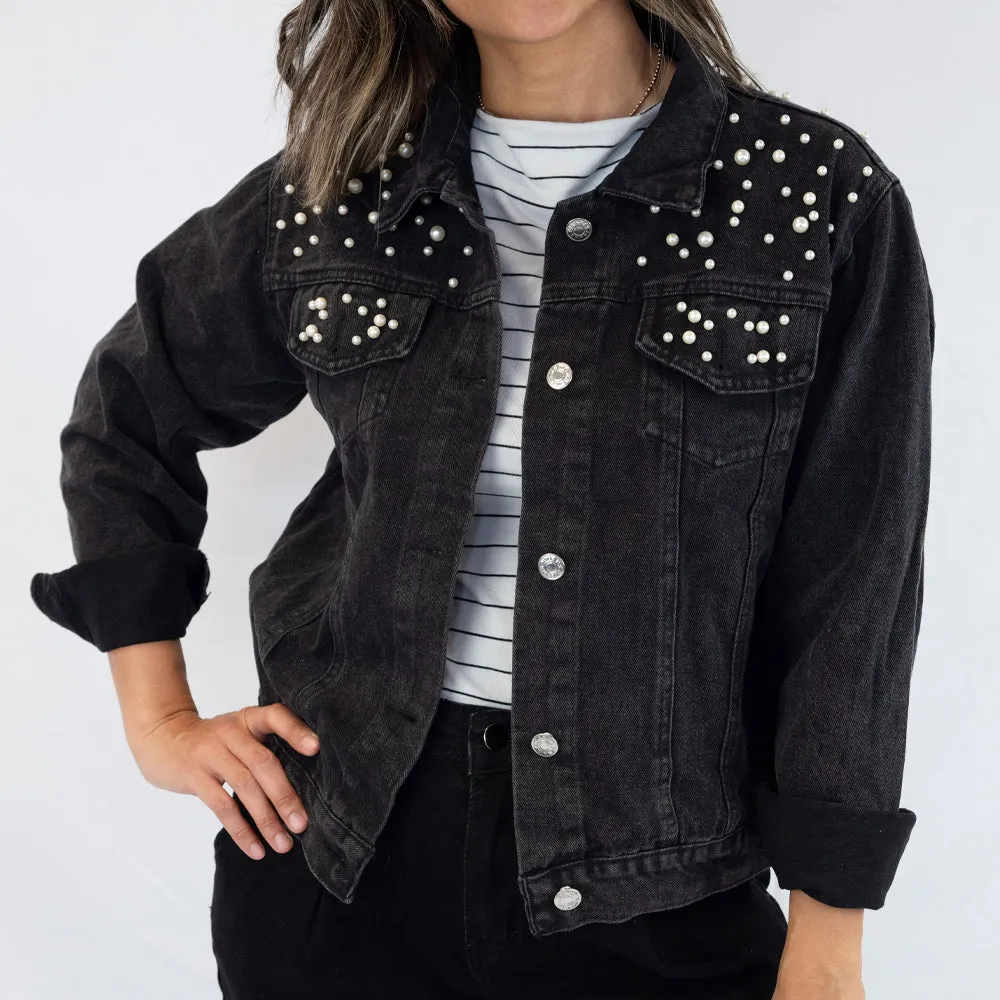 (Blue Pearl) Bride Patch Denim Jacket