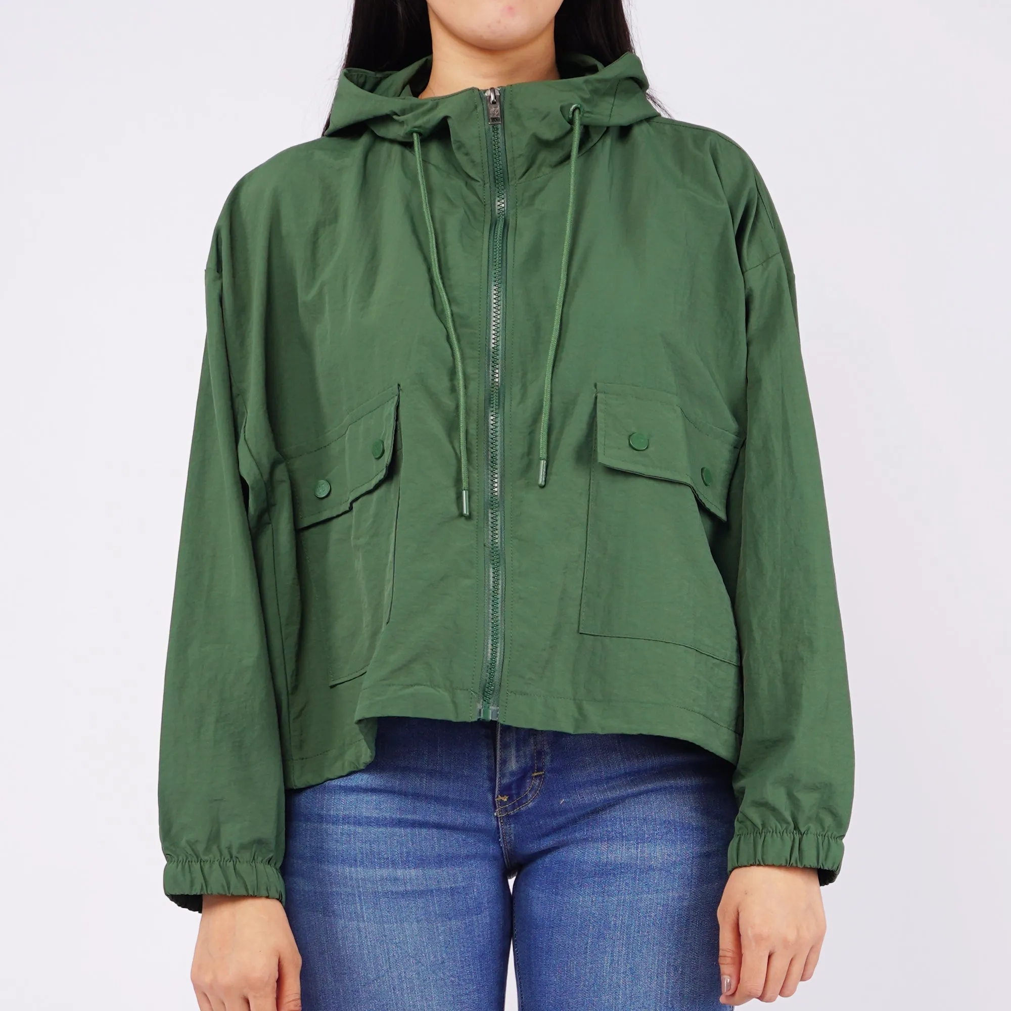 Bobson Japanese Ladies Basic Crop Jacket 131470 (Fatigue)