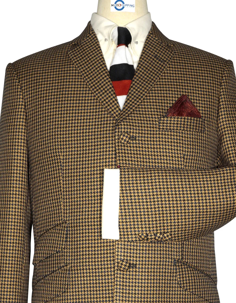 Brown And Black Houndstooth Suit