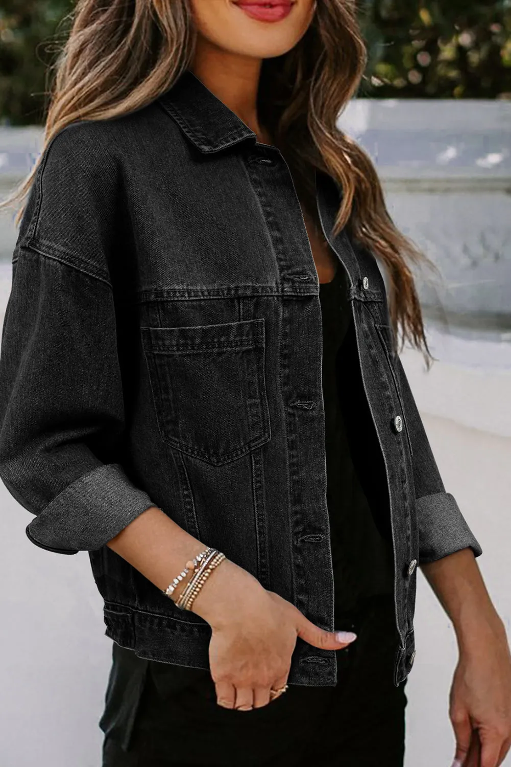 Button-Up Denim Jacket