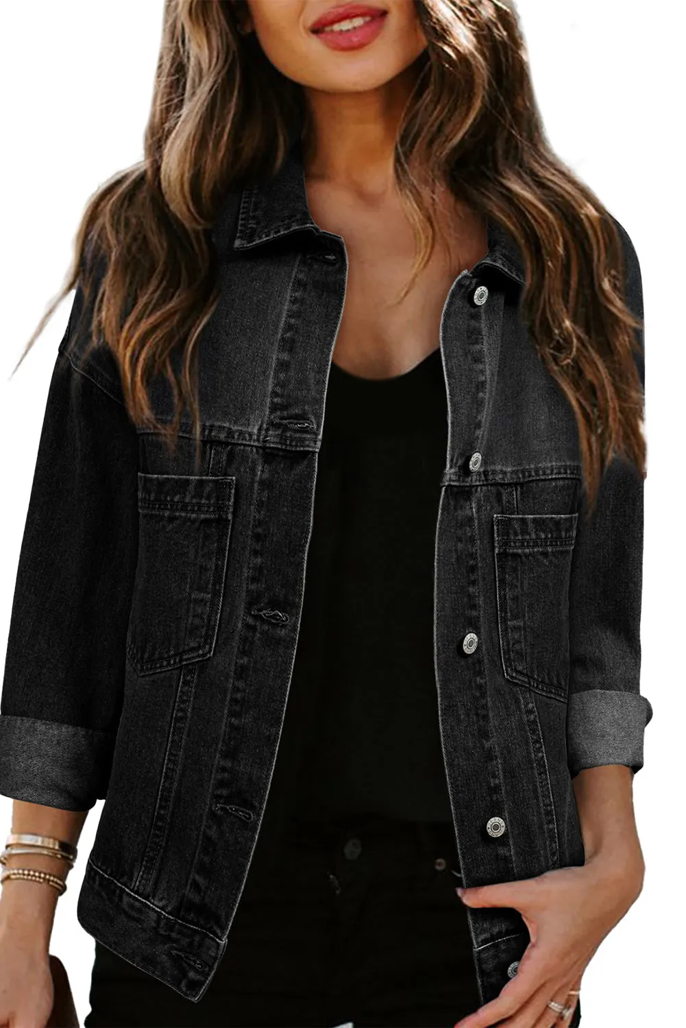 Button-Up Denim Jacket