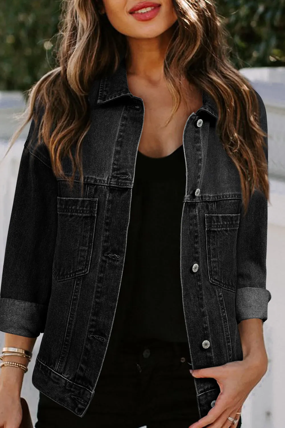 Button-Up Denim Jacket