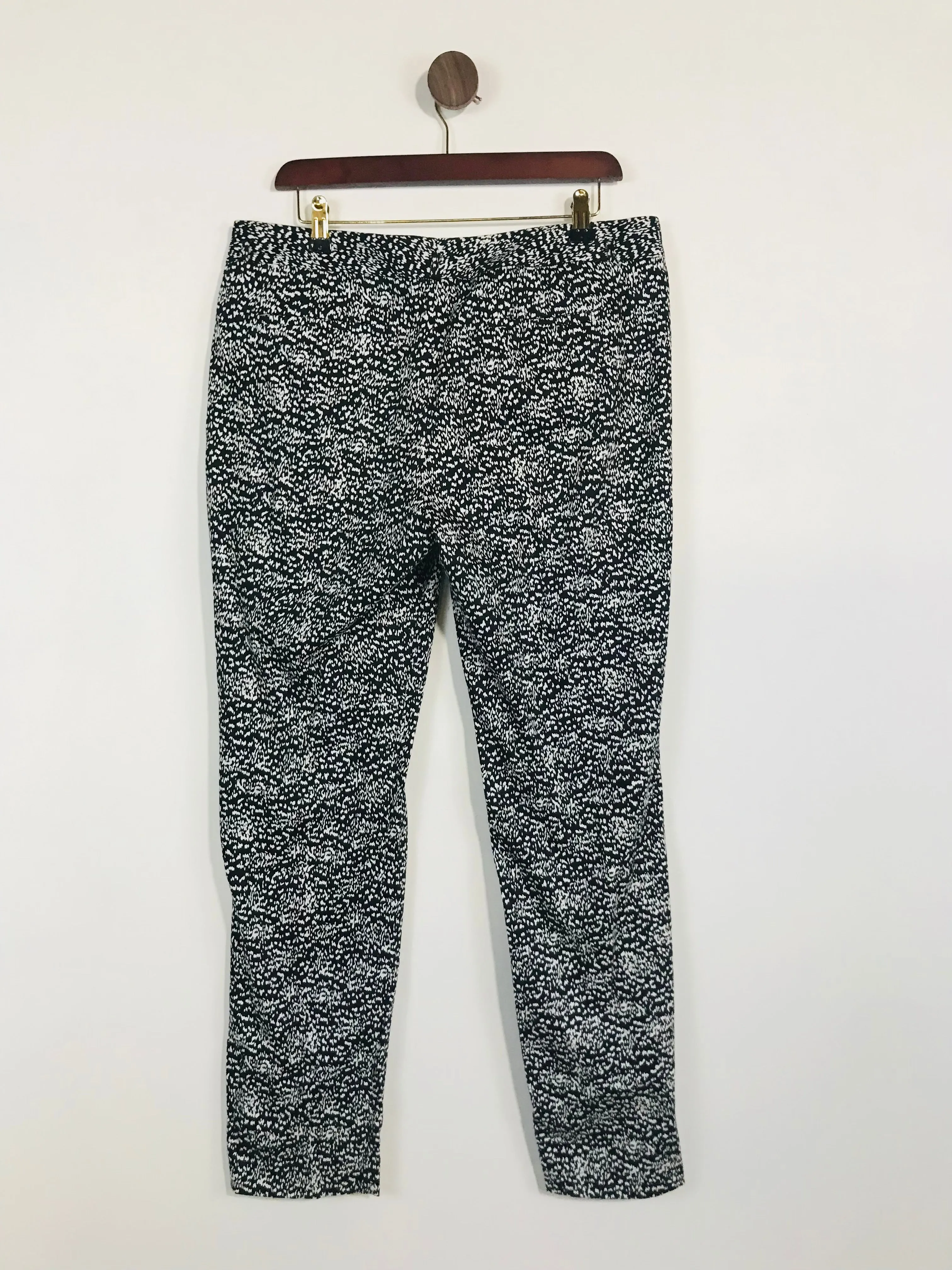 Calvin Klein Women's Patterned Chinos Trousers | UK12 | Black