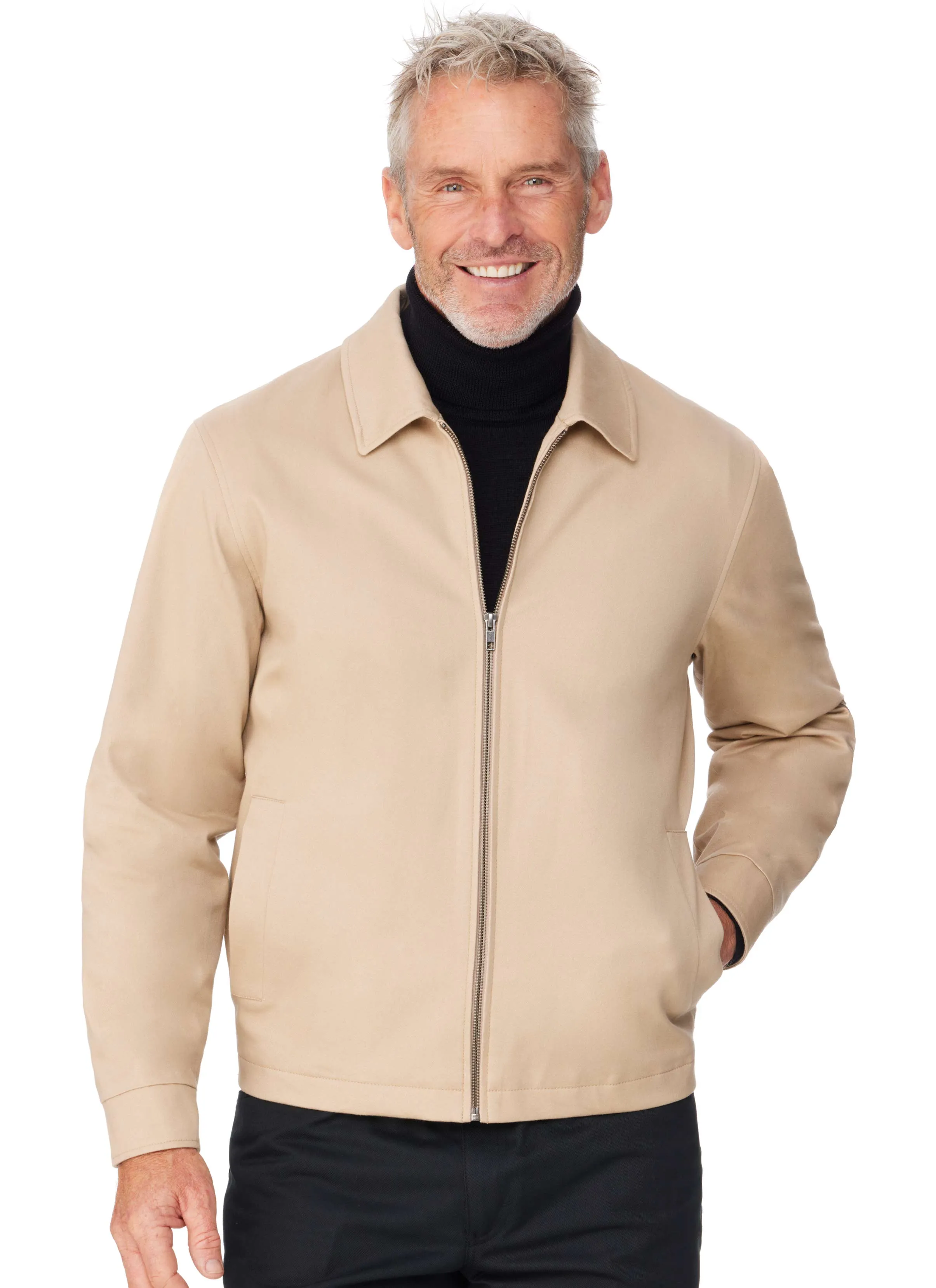 CASTLEMAINE CASUAL ZIP JACKET - CAMEL