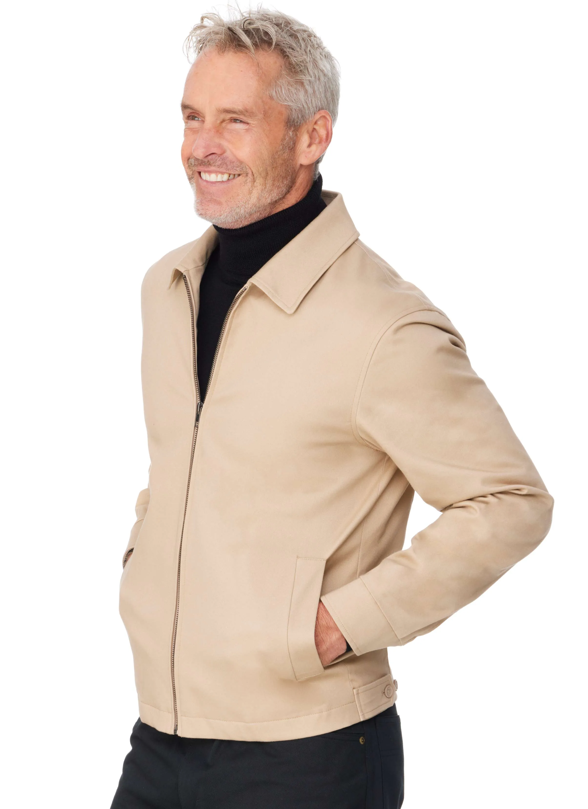 CASTLEMAINE CASUAL ZIP JACKET - CAMEL