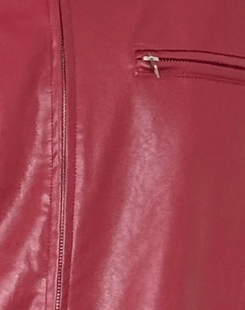 Charlize Moto Jacket in PU Red