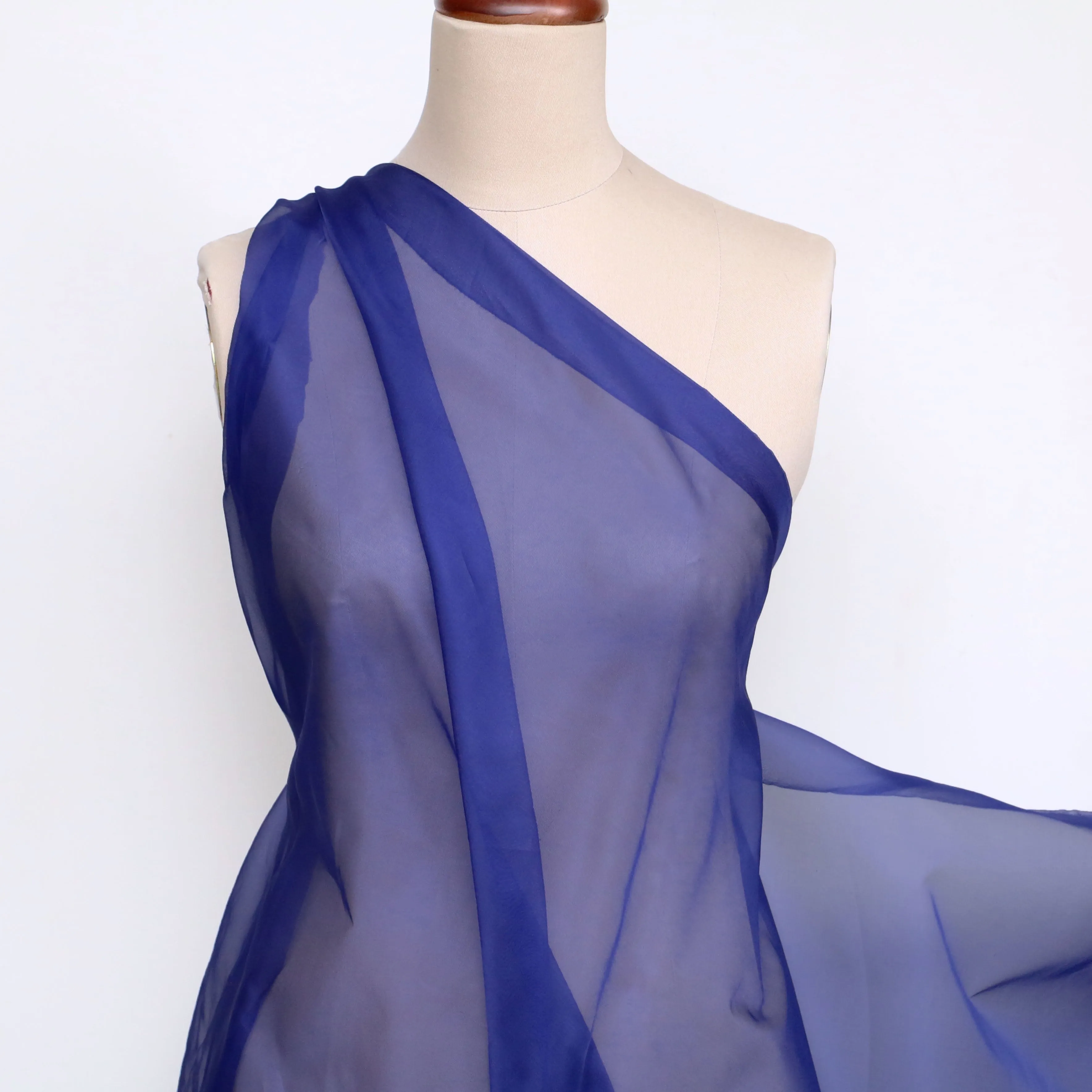 Cobalt Silk Organza