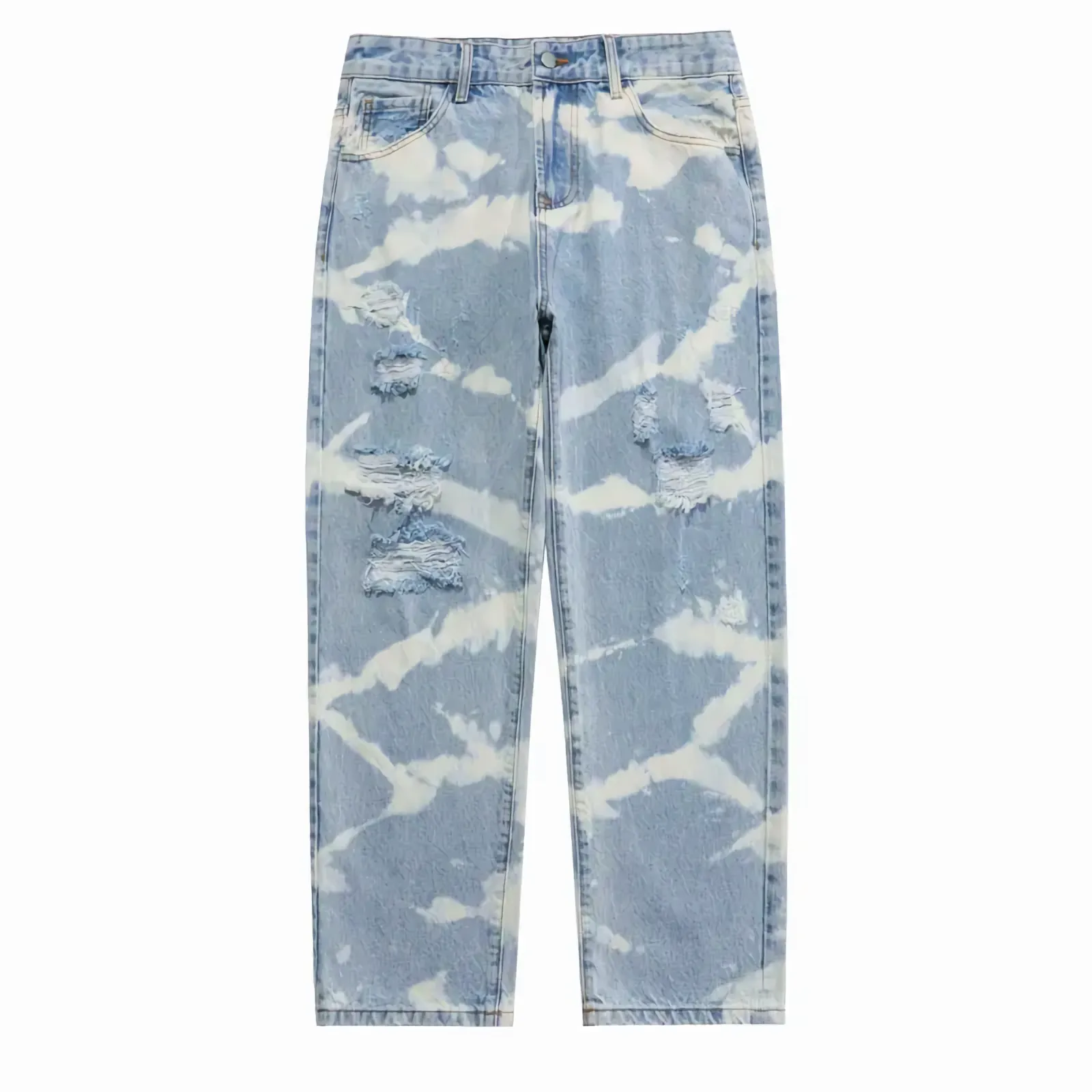 Concrete Tie-Dye Distressed Denim Jeans