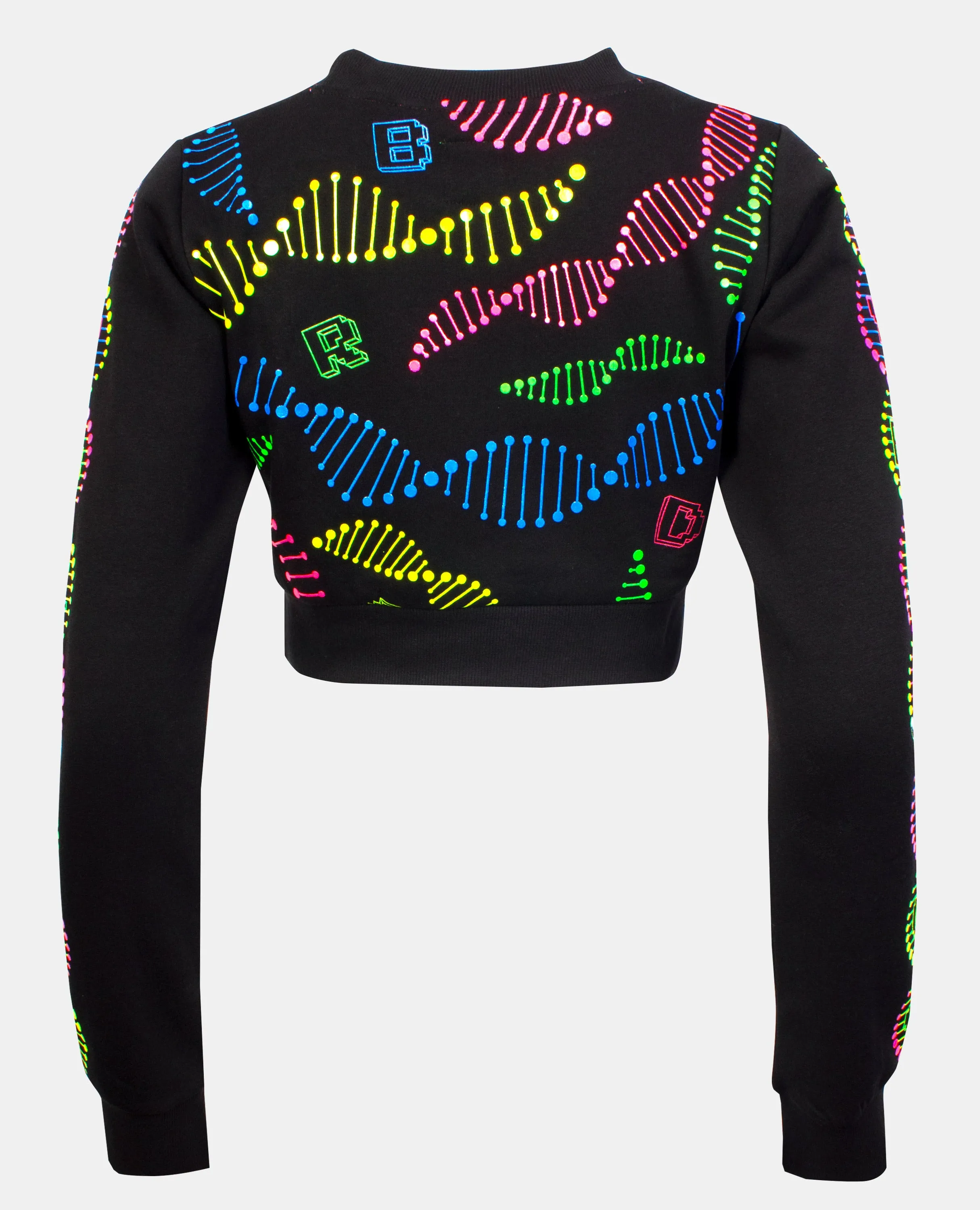 CROP AOP DNA SWEATSHIRT