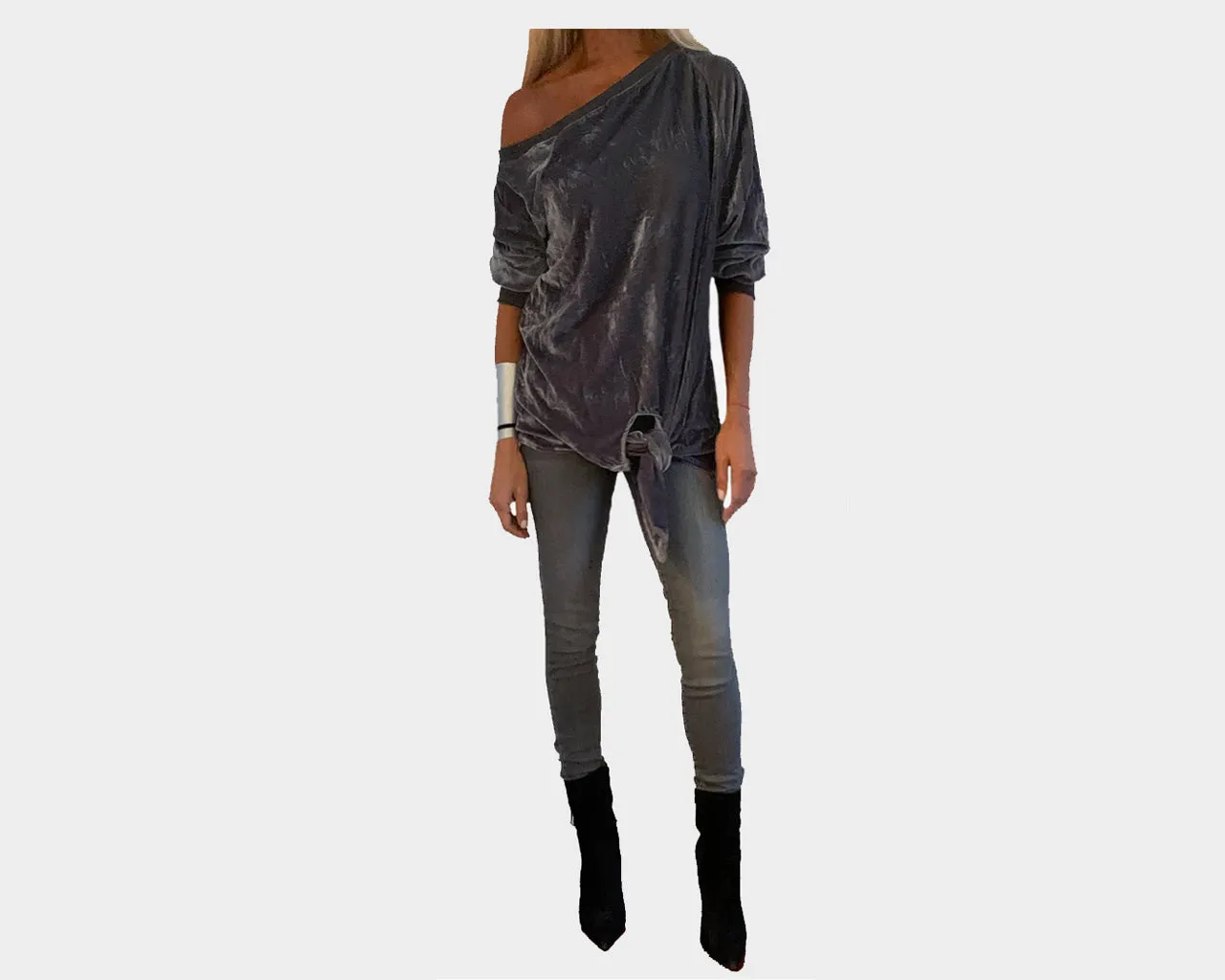 Dark Gray stretch skinny jeans - The Madison Avenue