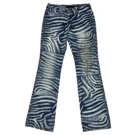 Deadstock Y2K Zebra Denim Flares (XS)