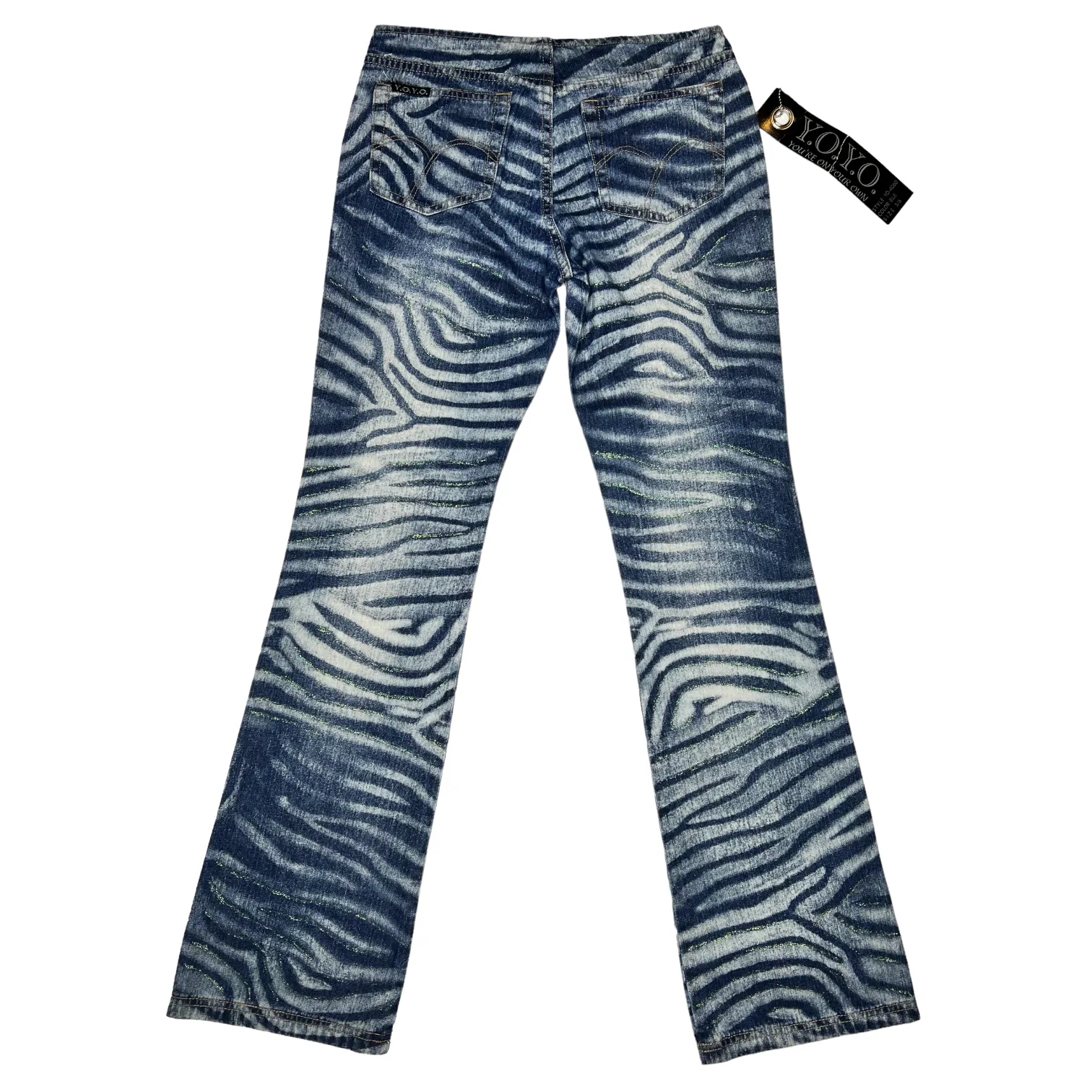 Deadstock Y2K Zebra Denim Flares (XS)