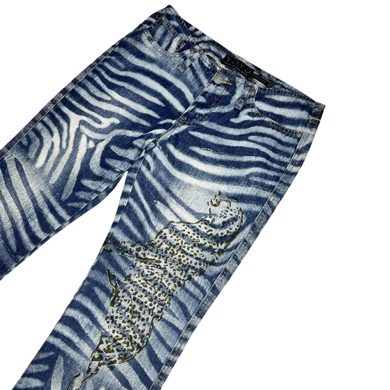 Deadstock Y2K Zebra Denim Flares (XS)