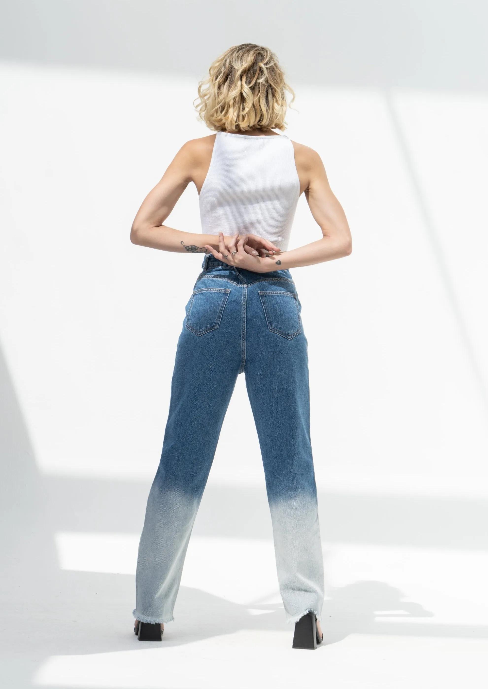 Double Waist Straight Fit Jeans