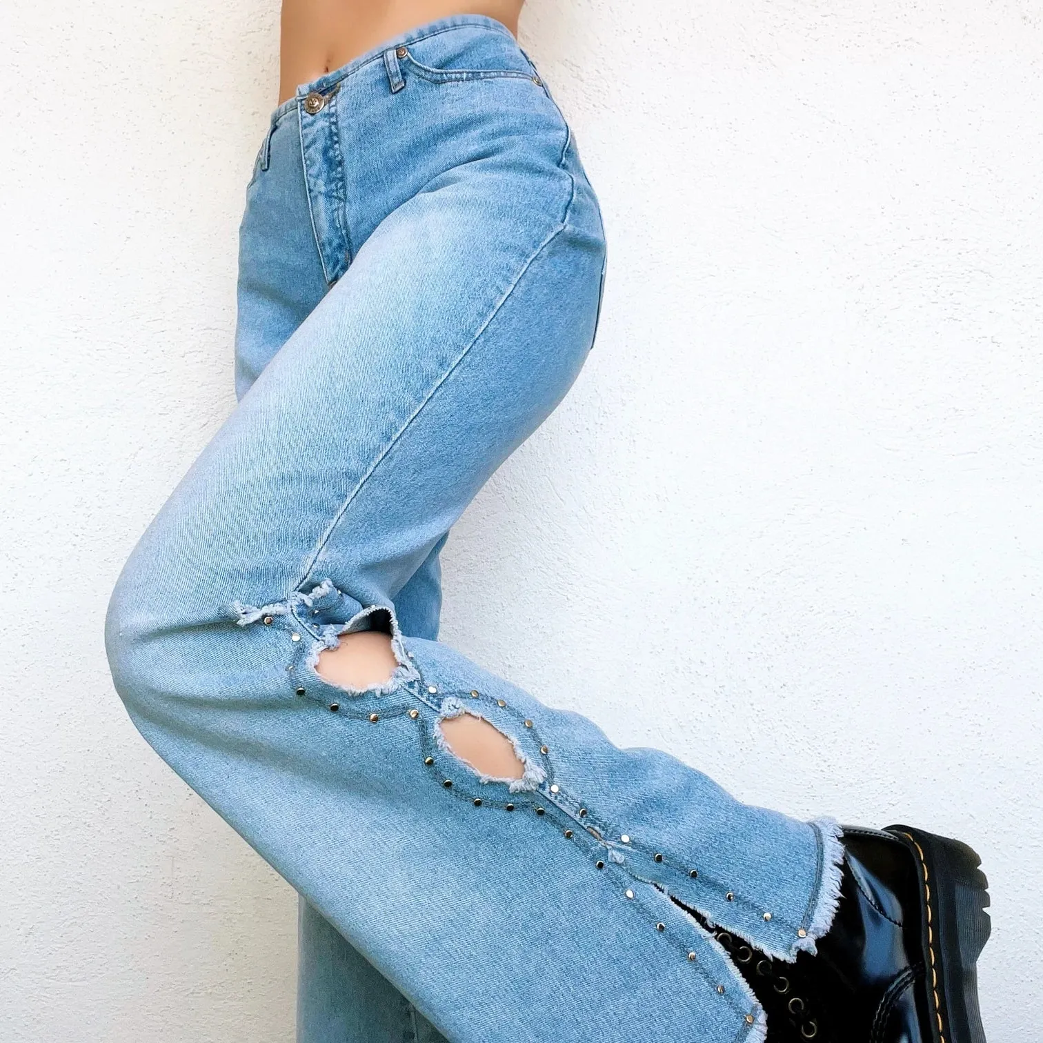 Early 2000s Studded Cutout Jeans