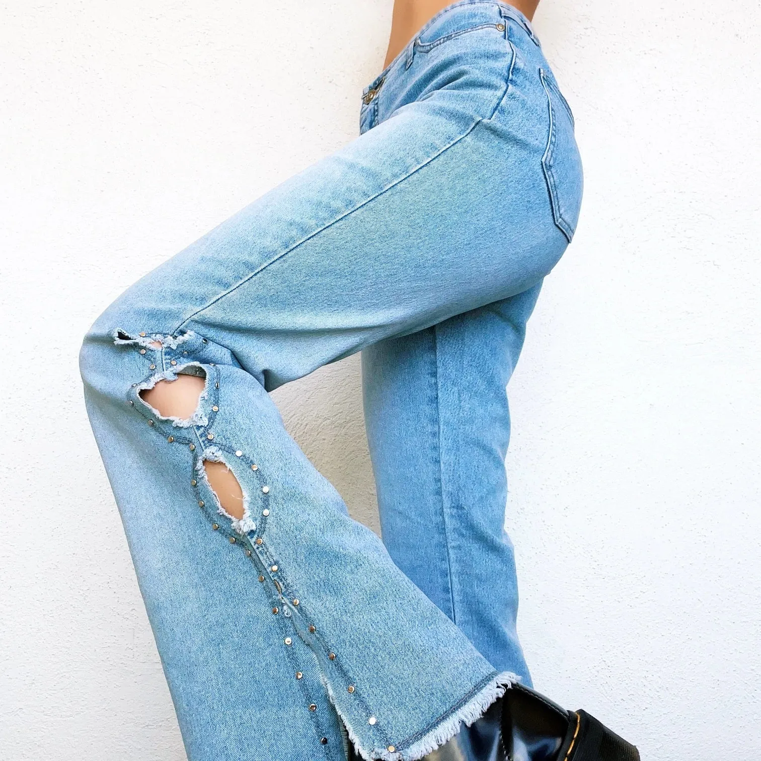 Early 2000s Studded Cutout Jeans