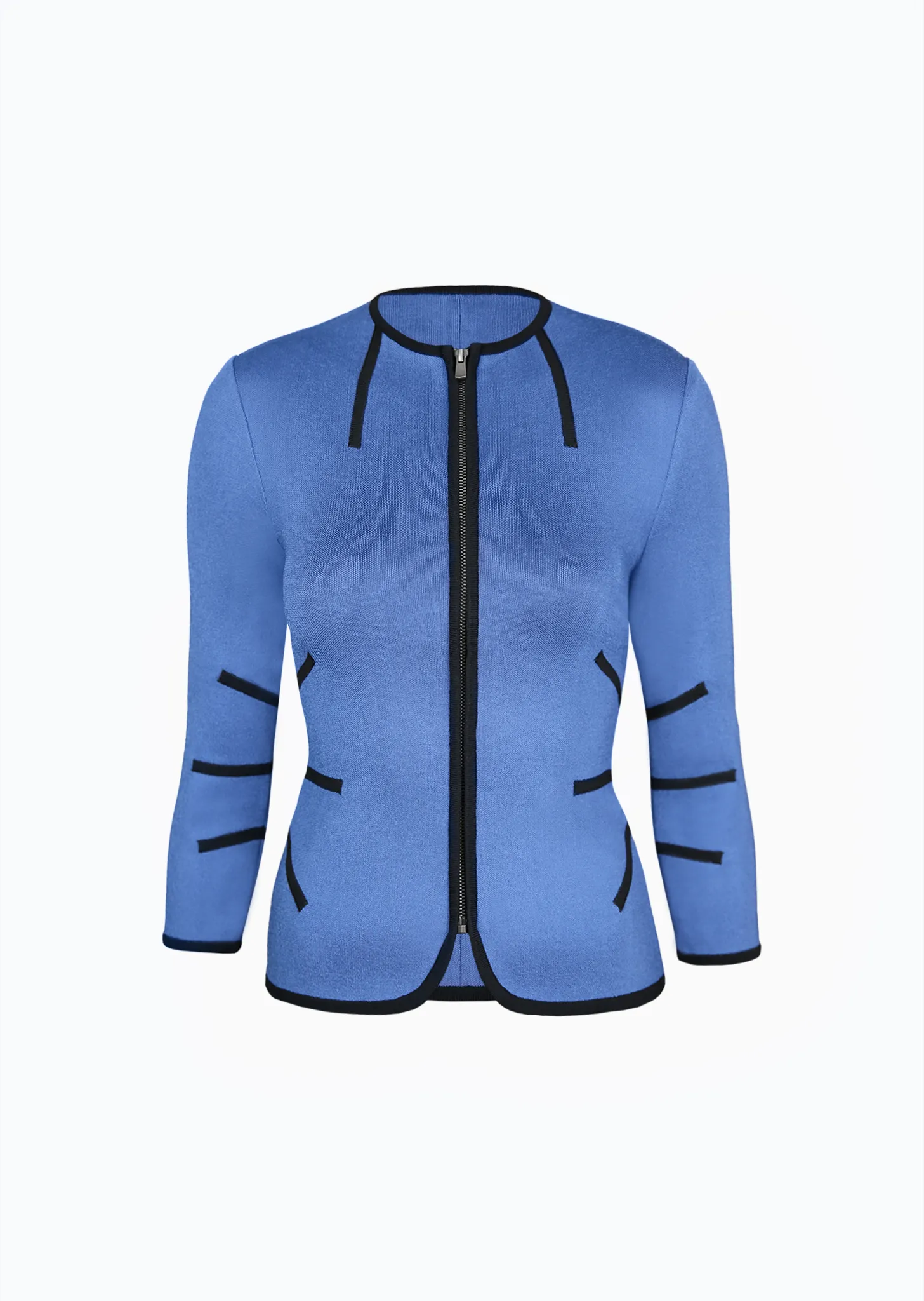 Fae - Pique Knit Piped Jacket