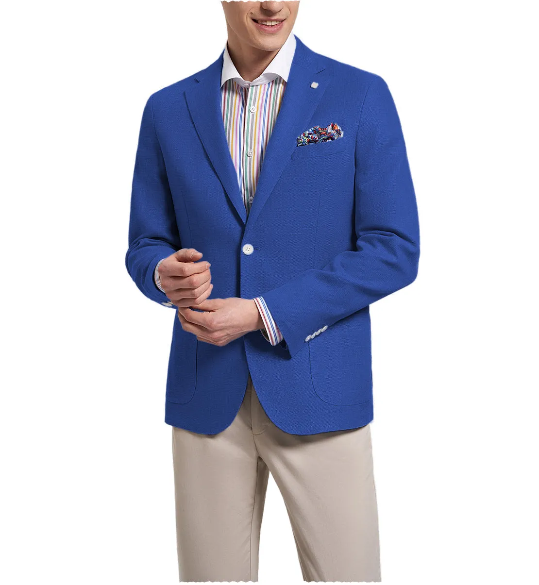 Fashion Men's Slim Fit Notch Lapel Flat Blazer