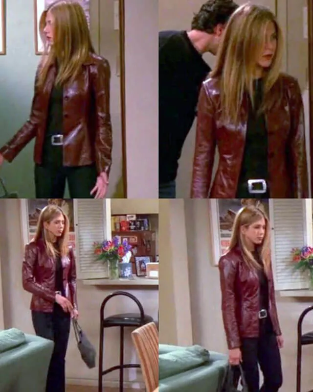 Friends Rachel Maroon Leather Jacket