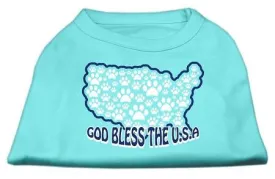 God Bless USA Screen Print Shirts Aqua XXL (18)