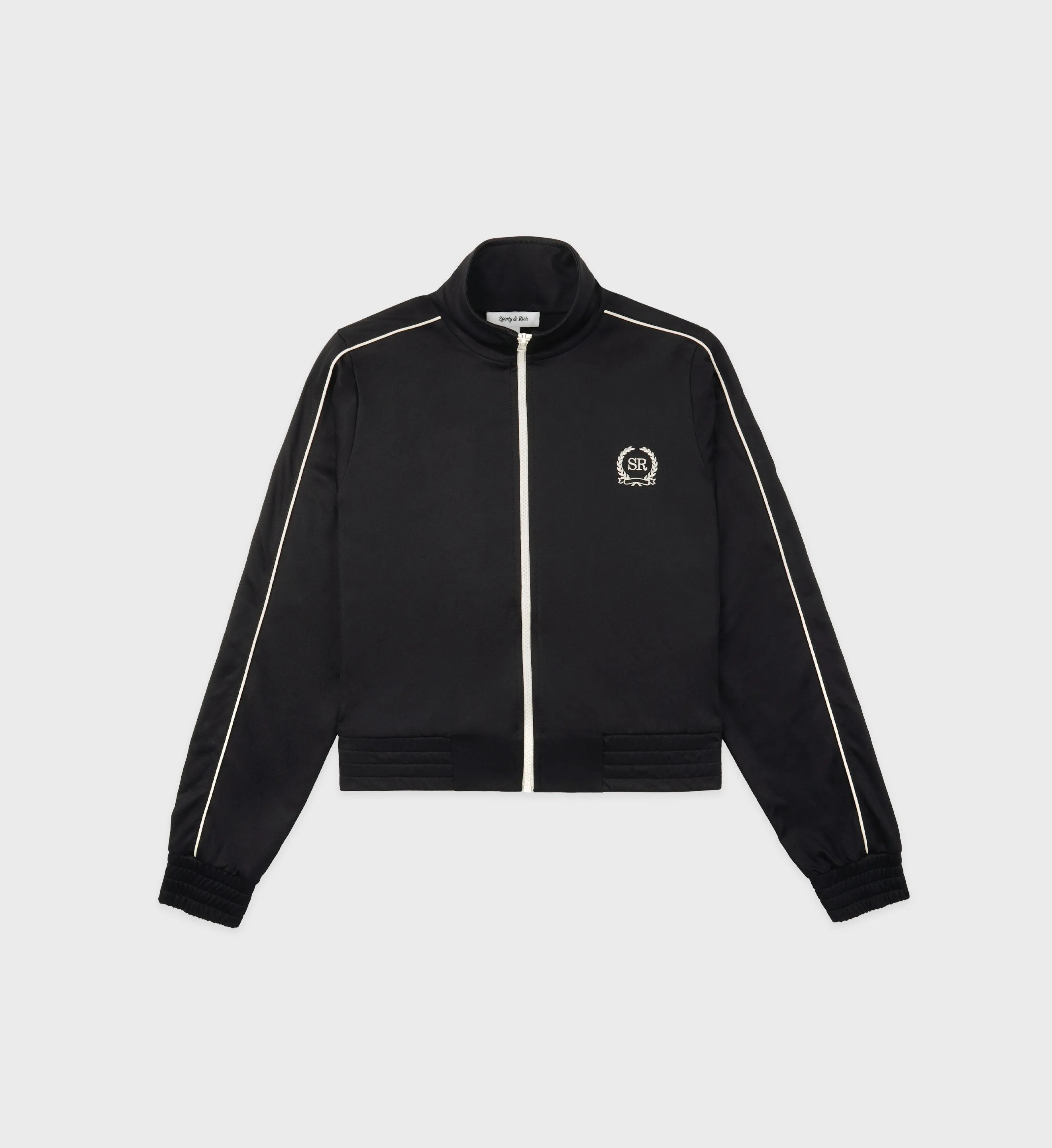 Golf Embroidered Track Jacket - Black/Cream