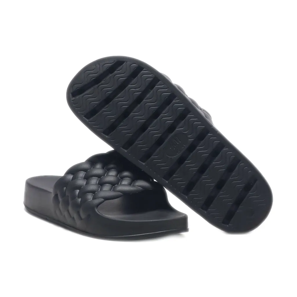 H&M Braided Sliders Rubber Black Colour For Men