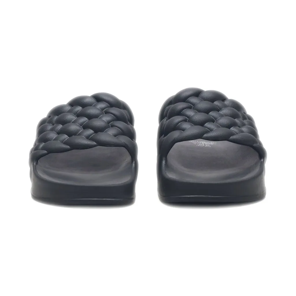 H&M Braided Sliders Rubber Black Colour For Men