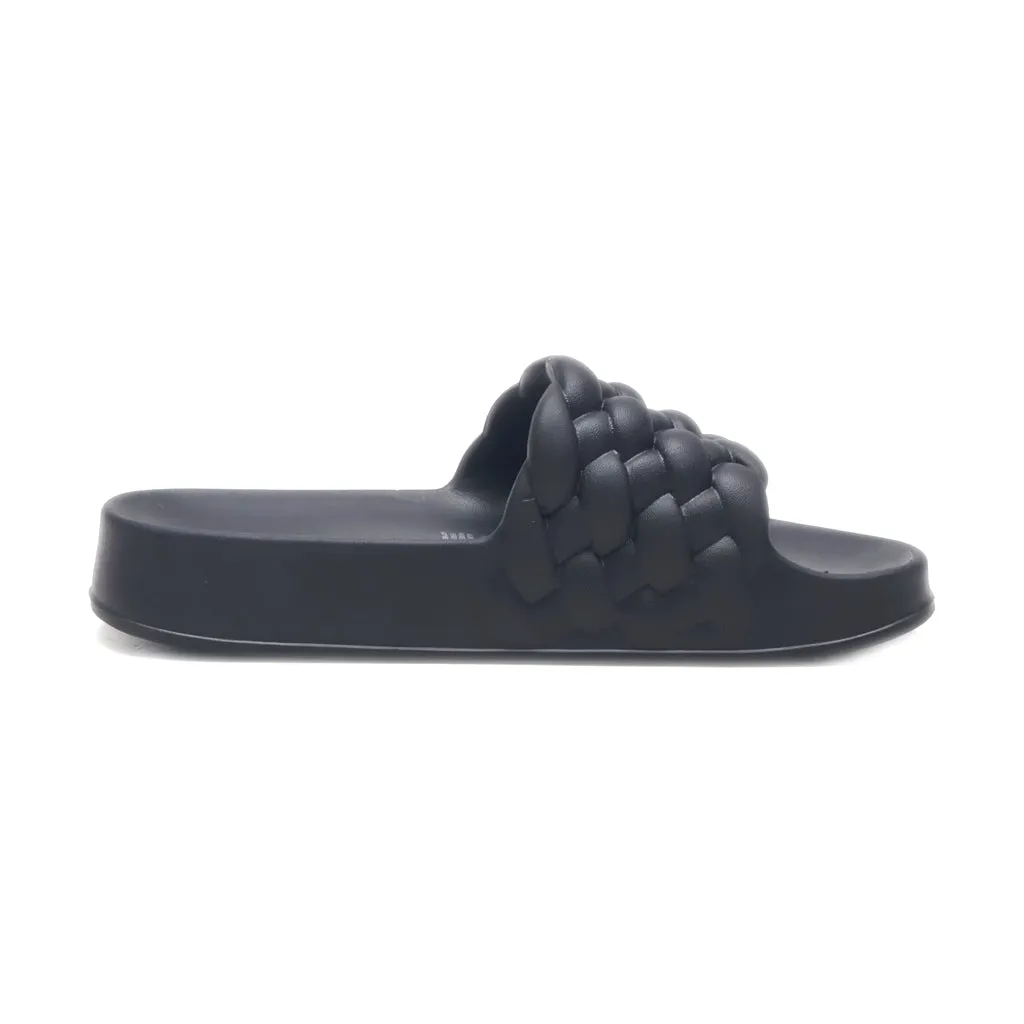 H&M Braided Sliders Rubber Black Colour For Men