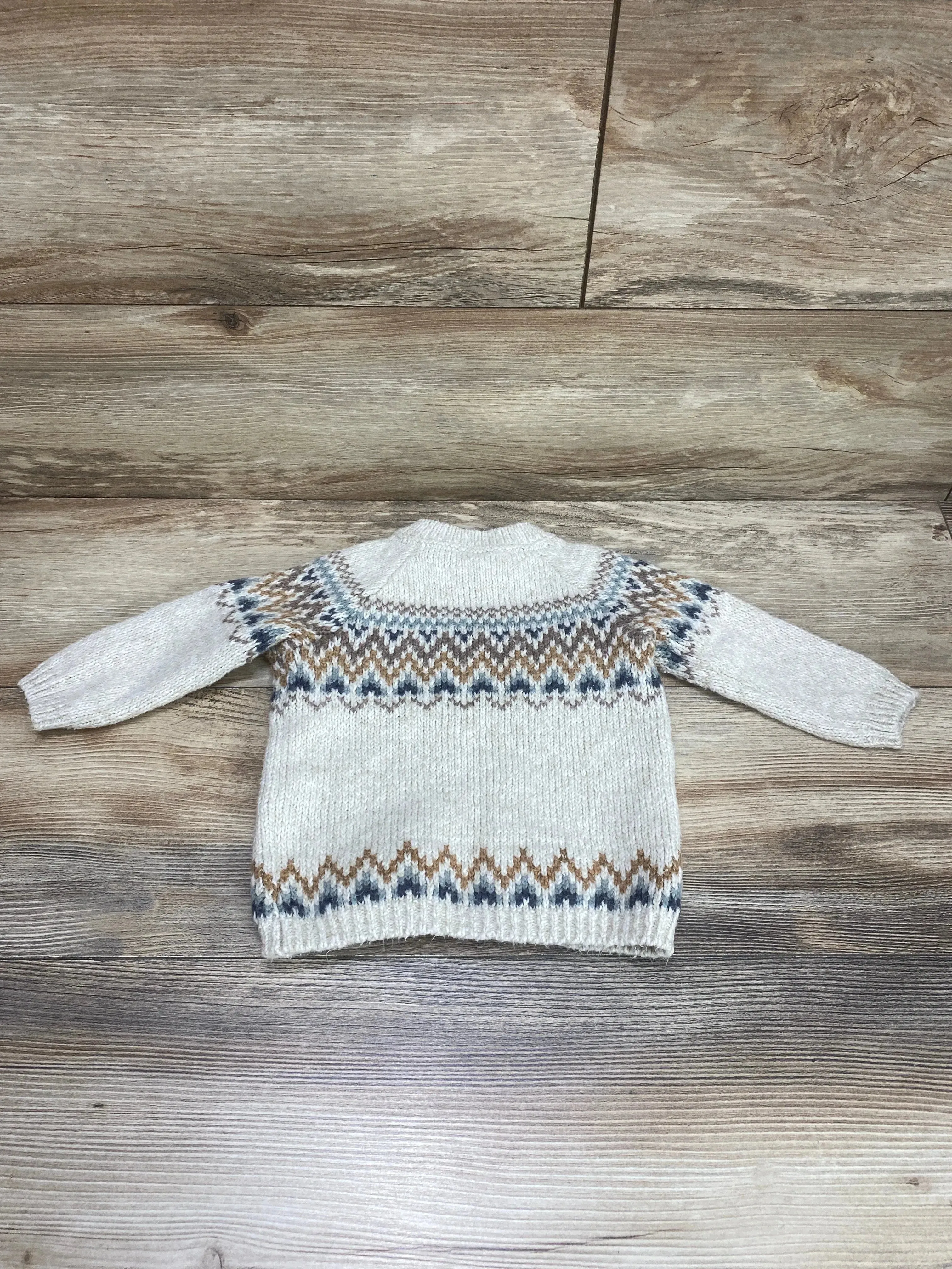 H&M Jacquard Knit Sweater Beige sz 6m